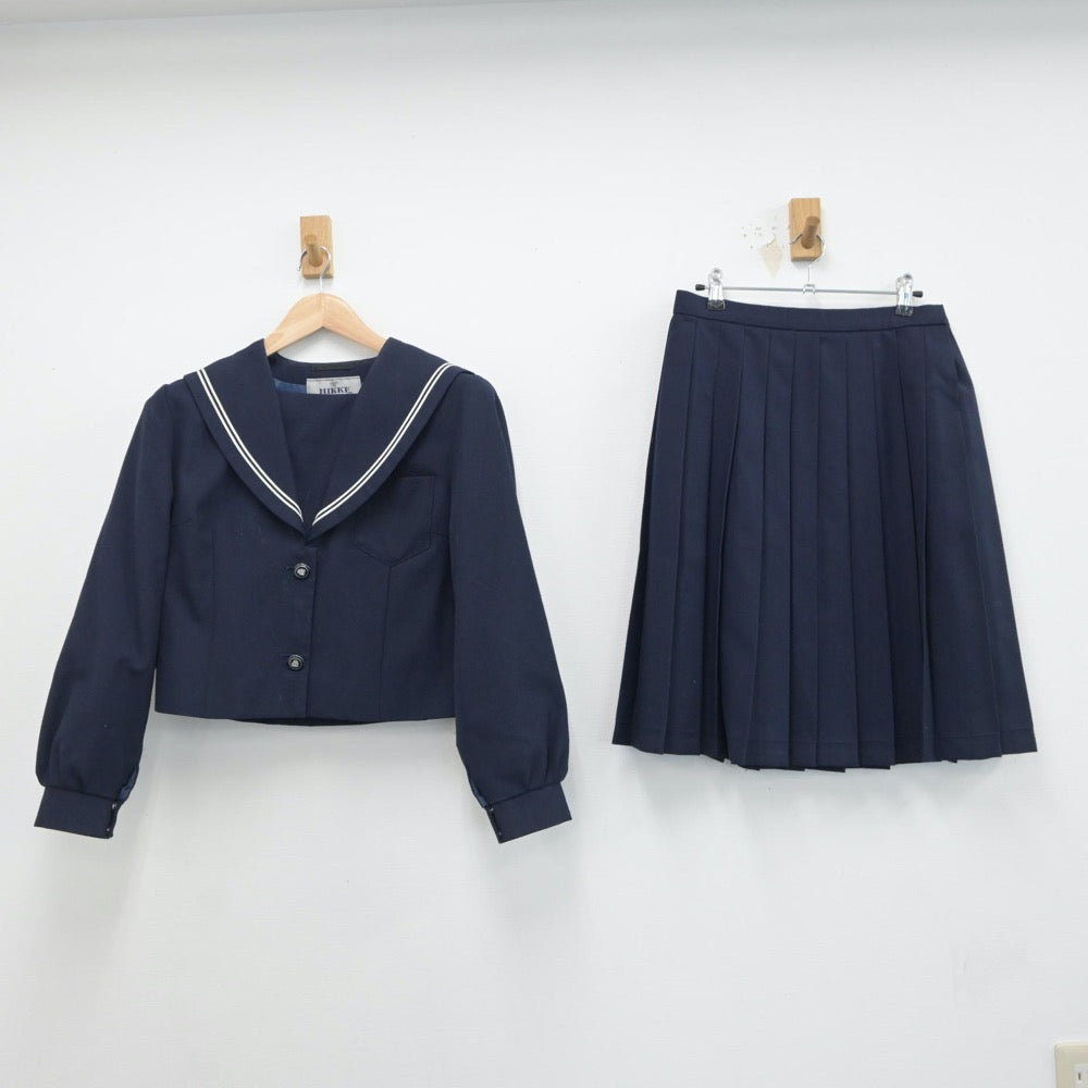 【中古】群馬県 豊岡中学校 女子制服 2点（セーラー服・スカート）sf018182