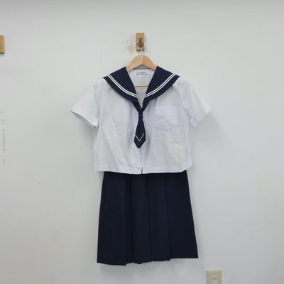 【中古】群馬県 豊岡中学校 女子制服 2点（セーラー服・スカート）sf018187