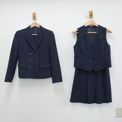 【中古】群馬県 前橋女子高等学校 女子制服 3点（ブレザー・ベスト・スカート）sf018188