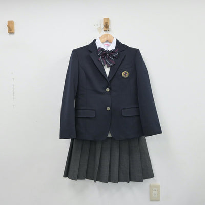 【中古】大阪府 淀商業高等学校 女子制服 5点（ブレザー・シャツ・ニット・スカート）sf018192