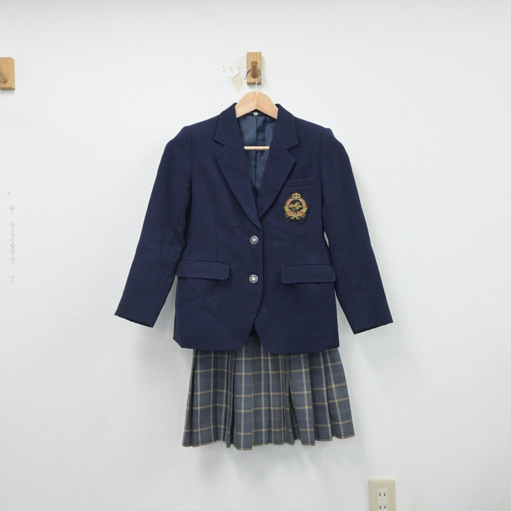 【中古】宮崎県 宮崎日本大学高等学校 女子制服 3点（ブレザー・スカート・ベスト）sf018196