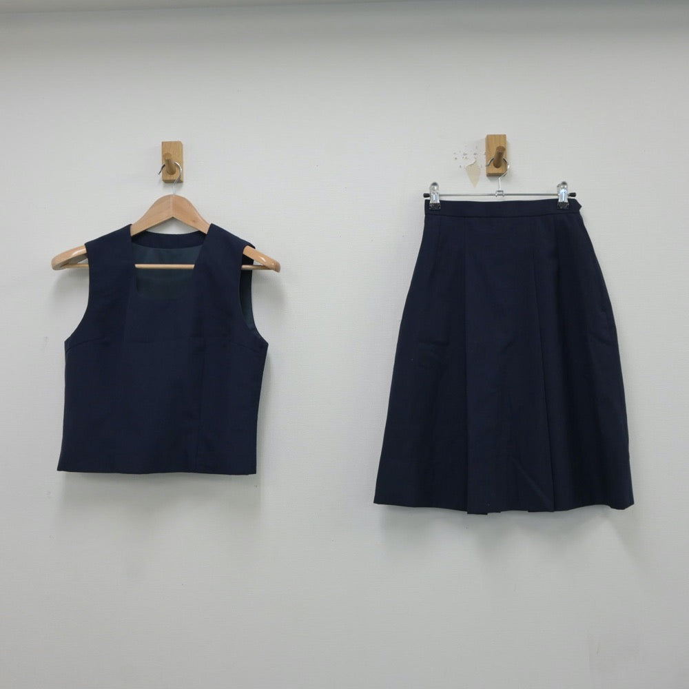 【中古】神奈川県 柿生中学校 女子制服 2点（ベスト・スカート）sf018199