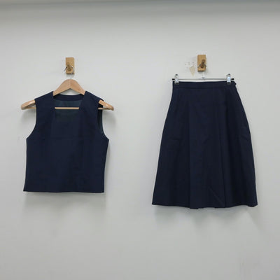 【中古】神奈川県 柿生中学校 女子制服 2点（ベスト・スカート）sf018199