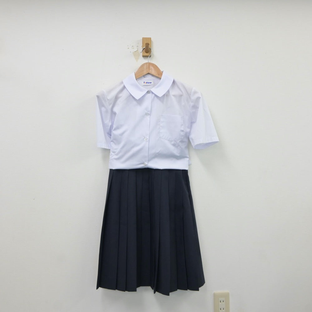 【中古】千葉県 北部中学校 女子制服 2点（シャツ・スカート）sf018202