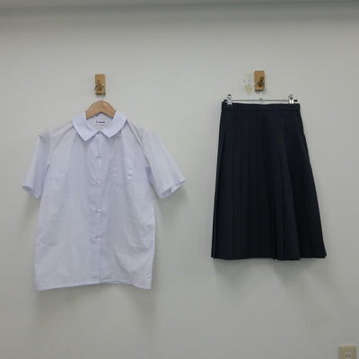 【中古】千葉県 北部中学校 女子制服 2点（シャツ・スカート）sf018202