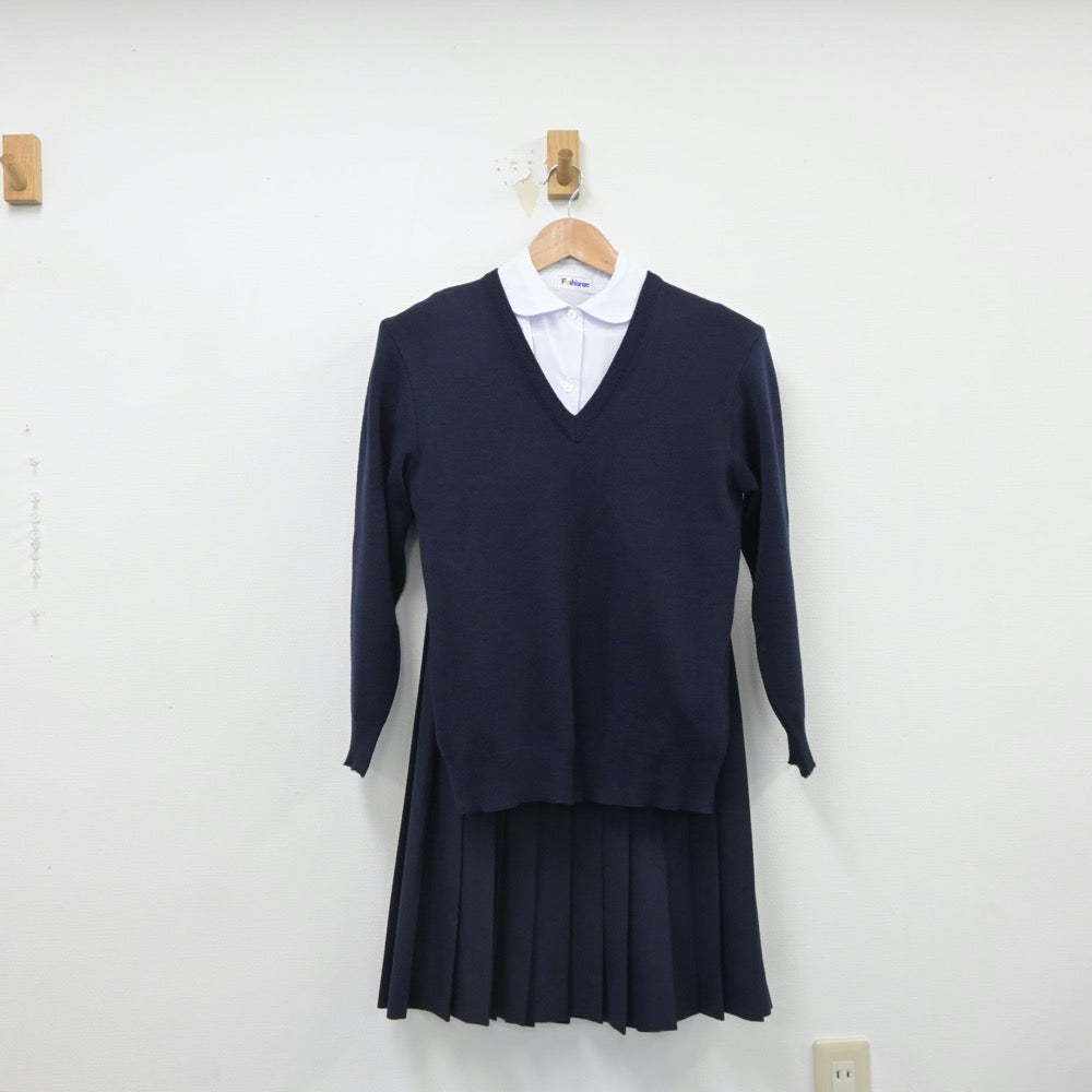 【中古】千葉県 北部中学校 女子制服 5点（シャツ・セーラー服・ニット・スカート）sf018203