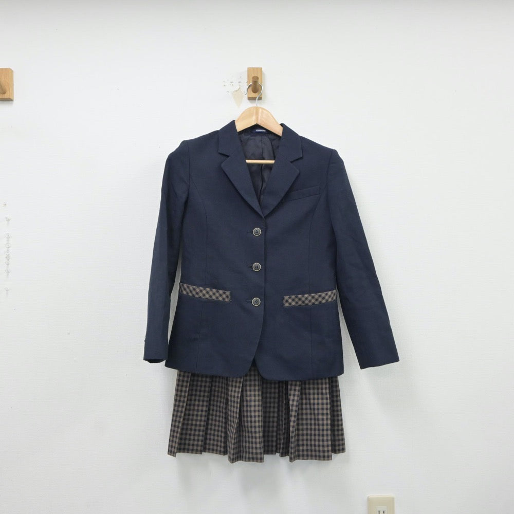 【中古】岡山県 津山商業高等学校 女子制服 2点（ブレザー・スカート）sf018204