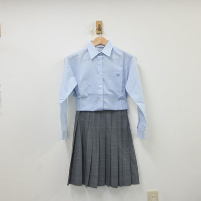 【中古】東京都 明治大学付属中野八王子高等学校 女子制服 2点（シャツ・スカート）sf018208