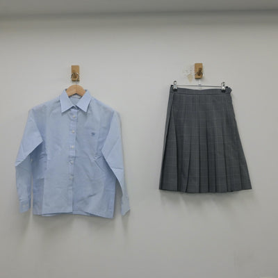 【中古】東京都 明治大学付属中野八王子高等学校 女子制服 2点（シャツ・スカート）sf018208