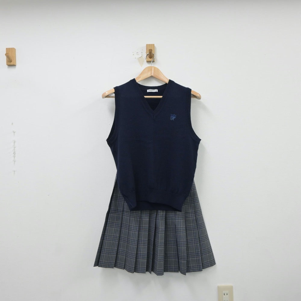 中古制服】東京都 明治大学付属中野八王子高等学校 女子制服 3点（ニットベスト・スカート）sf018209【リサイクル学生服】 | 中古制服通販パレイド