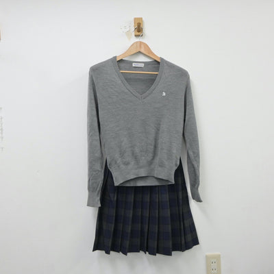 【中古】愛知県 佐屋高等学校 女子制服 3点（ブレザー・ニット・スカート）sf018212