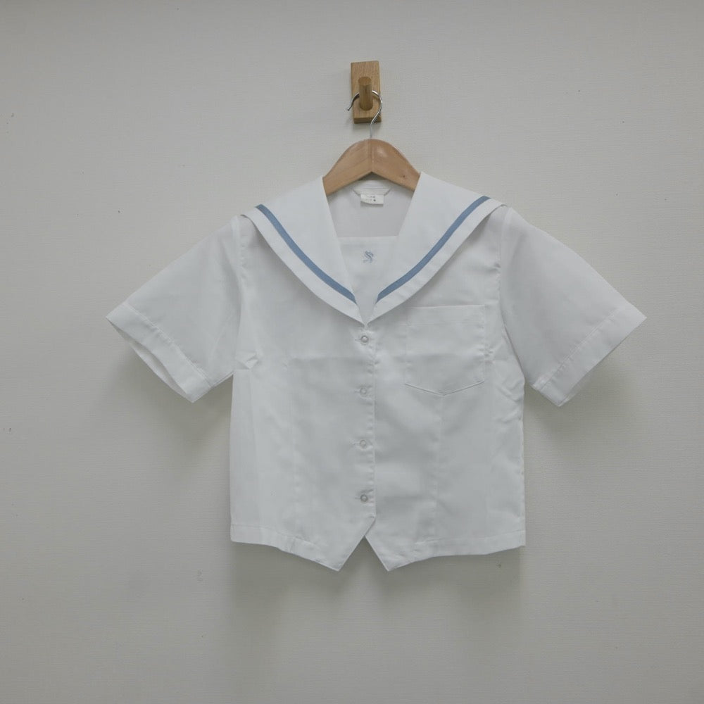 【中古】愛知県 佐屋高等学校 女子制服 4点（セーラー服・ニットベスト・スカート）sf018213