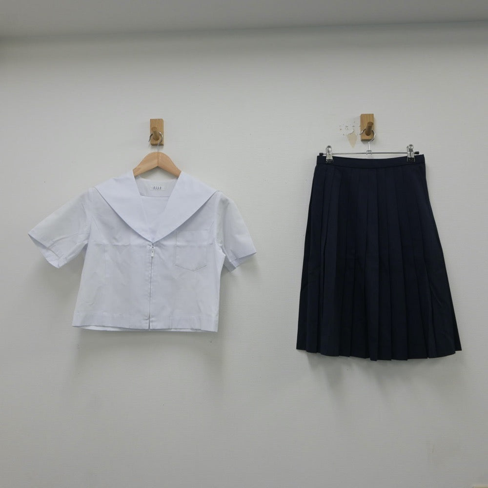 【中古】愛知県 藤浪中学校 女子制服 3点（セーラー服・スカート）sf018216