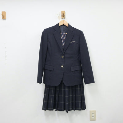 【中古】神奈川県 栗田谷中学校 女子制服 4点（ブレザー・スカート）sf018217