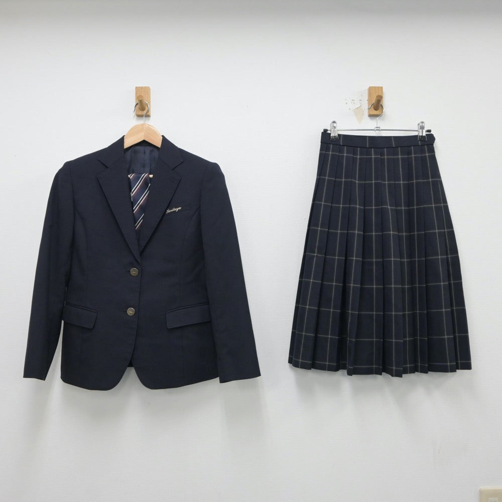 【中古】神奈川県 栗田谷中学校 女子制服 4点（ブレザー・スカート）sf018217