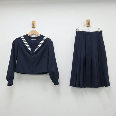 【中古】愛知県 猪子石中学校 女子制服 2点（セーラー服・スカート）sf018219