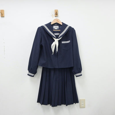 【中古】富山県 高岡西部中学校 女子制服 5点（セーラー服・スカート）sf018223