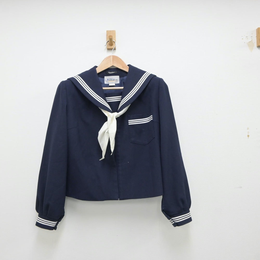 【中古】富山県 高岡西部中学校 女子制服 5点（セーラー服・スカート）sf018223