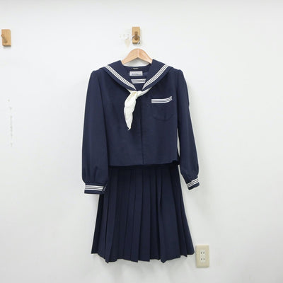 【中古】富山県 高岡西部中学校 女子制服 4点（セーラー服・スカート）sf018224