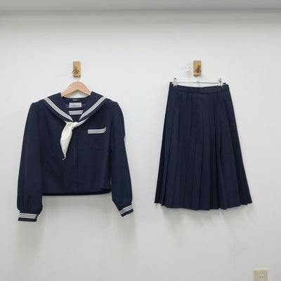 【中古】富山県 高岡西部中学校 女子制服 4点（セーラー服・スカート）sf018224