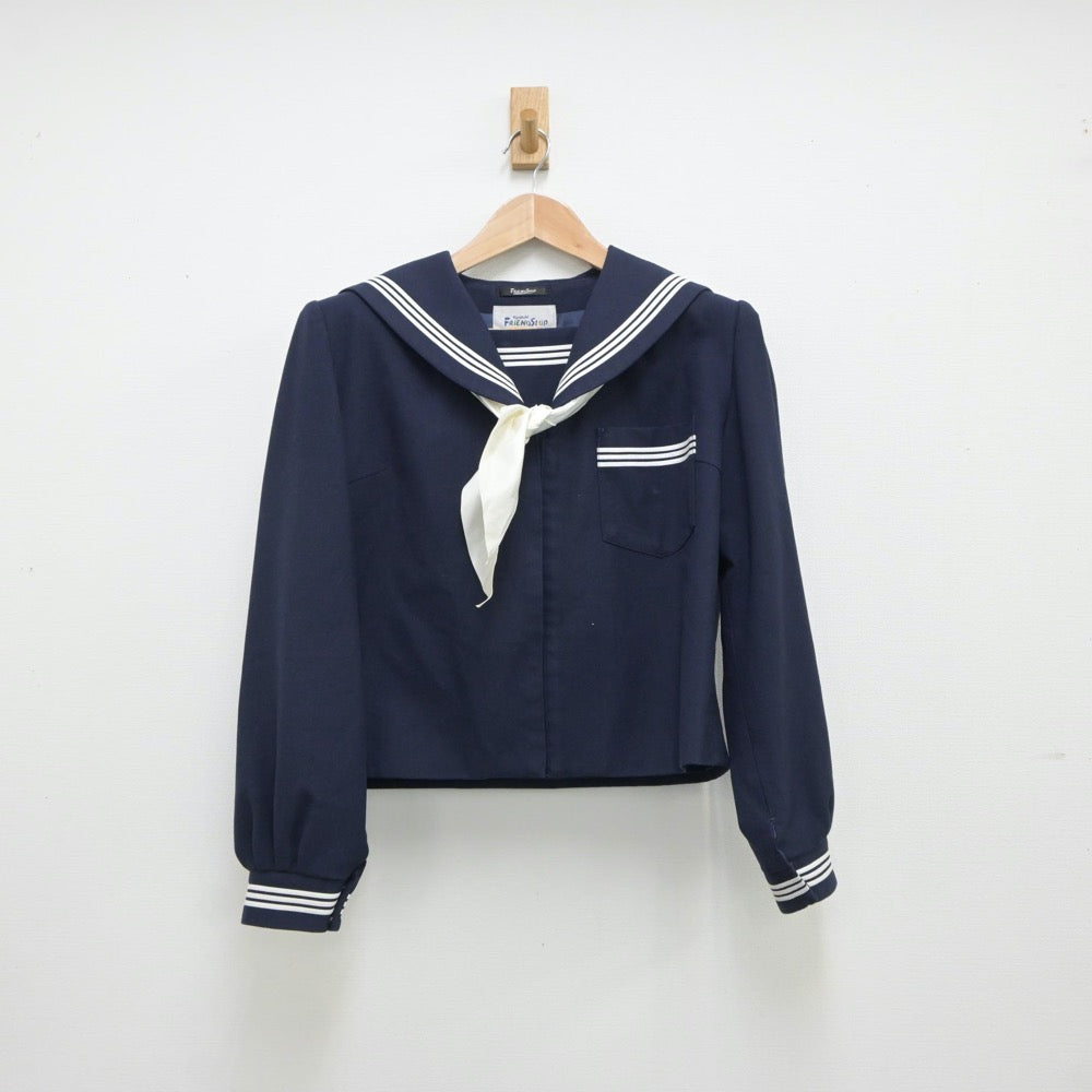 【中古】富山県 高岡西部中学校 女子制服 4点（セーラー服・スカート）sf018224