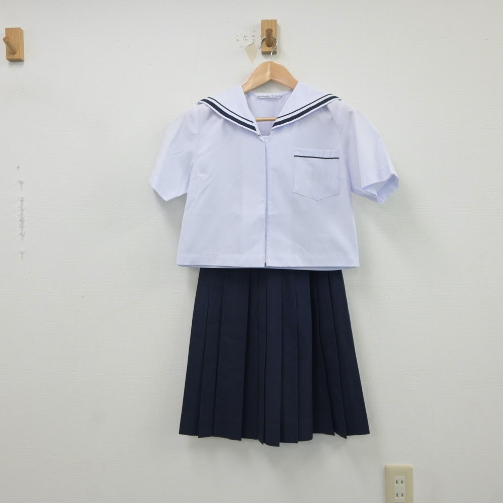 【中古】静岡県 浜松市立神久呂中学校 女子制服 3点（セーラー服・スカート）sf018239