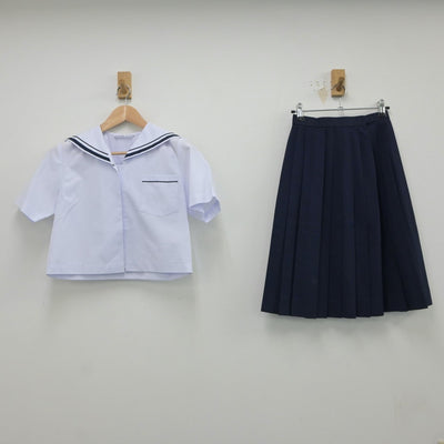 【中古】静岡県 浜松市立神久呂中学校 女子制服 3点（セーラー服・スカート）sf018239