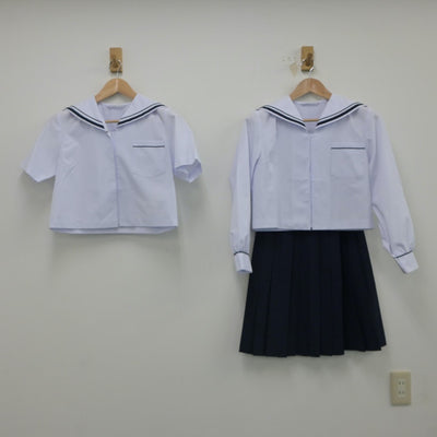 【中古】静岡県 浜松市立神久呂中学校 女子制服 3点（セーラー服・スカート）sf018239