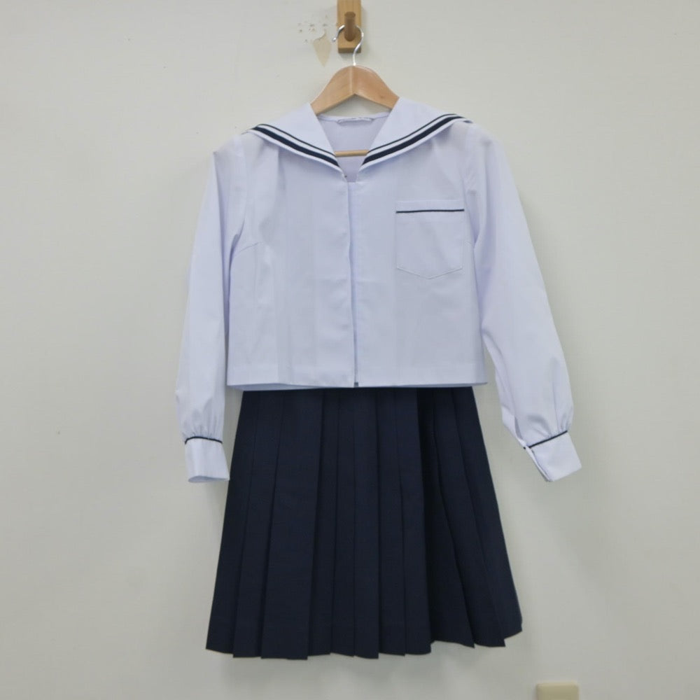 【中古】静岡県 浜松市立神久呂中学校 女子制服 3点（セーラー服・スカート）sf018239