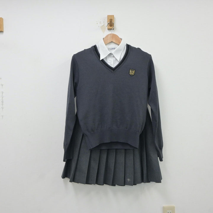 【中古】青森県 東奥学園高等学校 女子制服 6点（ブレザー・シャツ・シャツ・ニット・スカート）sf018242