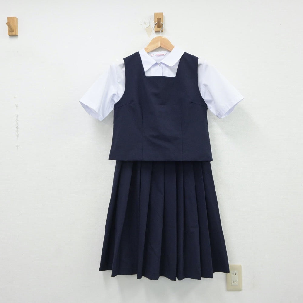 【中古】群馬県 高崎市立並榎中学校 女子制服 3点（シャツ・ベスト・スカート）sf018249