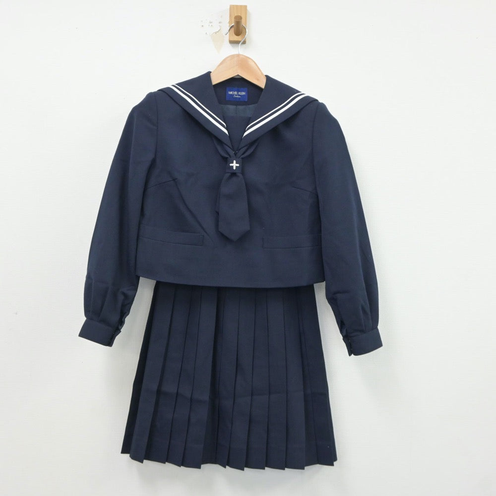 【中古】山形県 山形第十中学校 女子制服 3点（セーラー服・スカート）sf018280