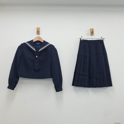 【中古】山形県 山形第十中学校 女子制服 3点（セーラー服・スカート）sf018280