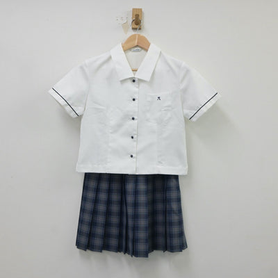 【中古】福島県 福島西高等学校 女子制服 4点（シャツ・シャツ・ニットベスト・スカート）sf018289