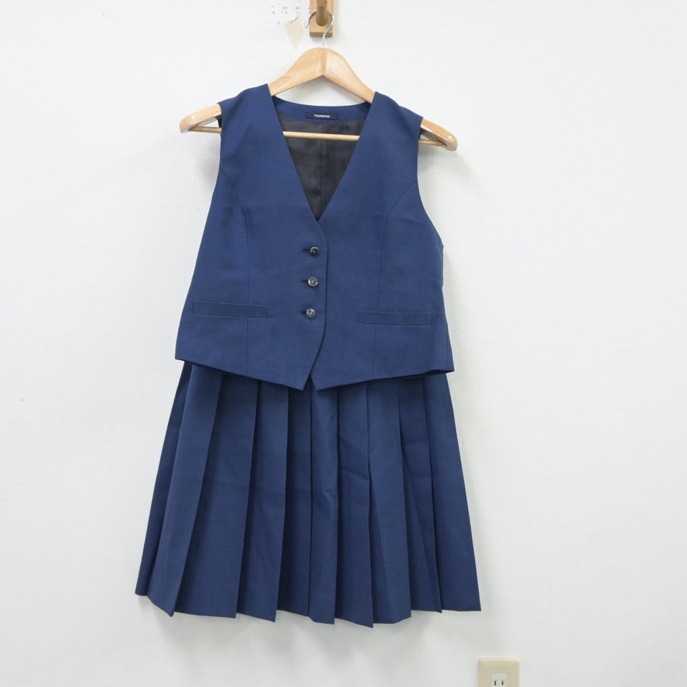 【中古】東京都 椚田中学校 女子制服 2点（ベスト・スカート）sf018291