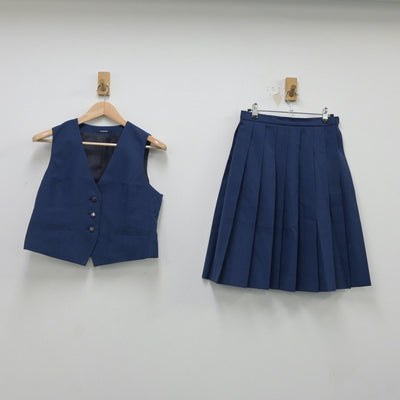 【中古】東京都 椚田中学校 女子制服 2点（ベスト・スカート）sf018291