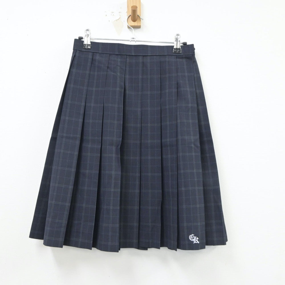 【中古】千葉県 千葉経済大学付属高等学校 女子制服 2点（ニットベスト・スカート）sf018293