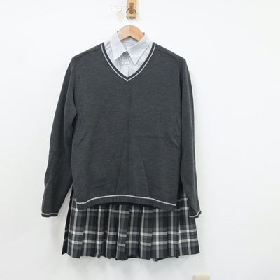 【中古】鹿児島県 鹿児島実業高等学校 女子制服 5点（ブレザー・ニット・シャツ・スカート）sf018294