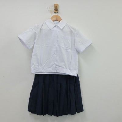 【中古】大阪府 日根野中学校 女子制服 3点（シャツ・スカート）sf018299