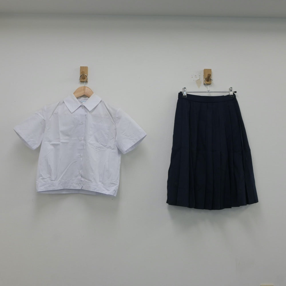 【中古】大阪府 日根野中学校 女子制服 3点（シャツ・スカート）sf018299