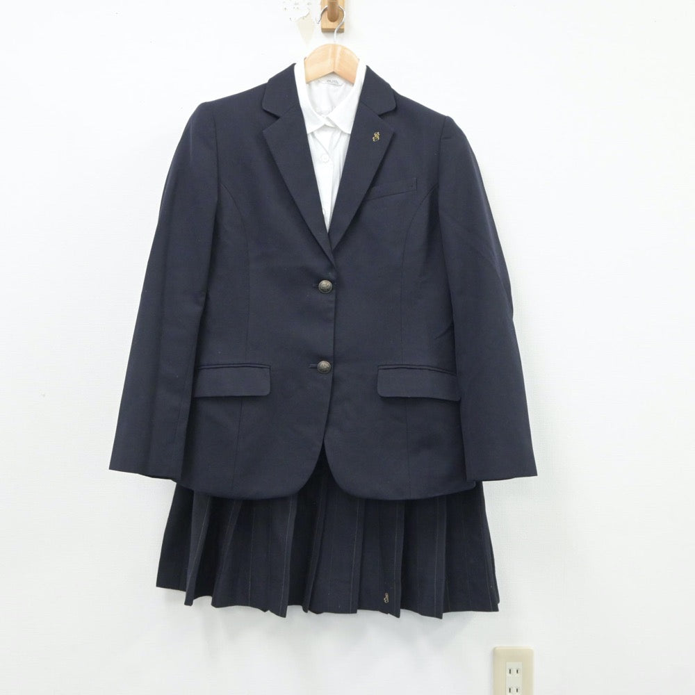 【中古】大阪府 住吉商業高等学校 女子制服 3点（ブレザー・シャツ・スカート）sf018306