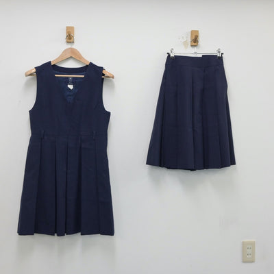 【中古】東京都 跡見学園高等学校 女子制服 3点（ジャンパースカート・スカート）sf018313