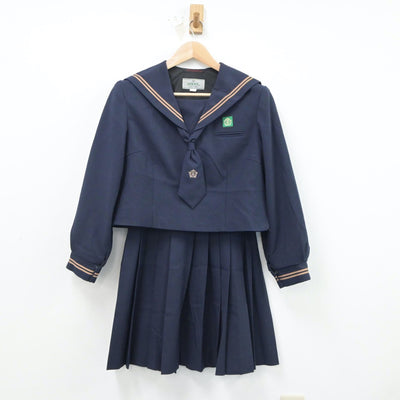 【中古】東京都 松江第二中学校 女子制服 4点（セーラー服・シャツ・スカート）sf018341