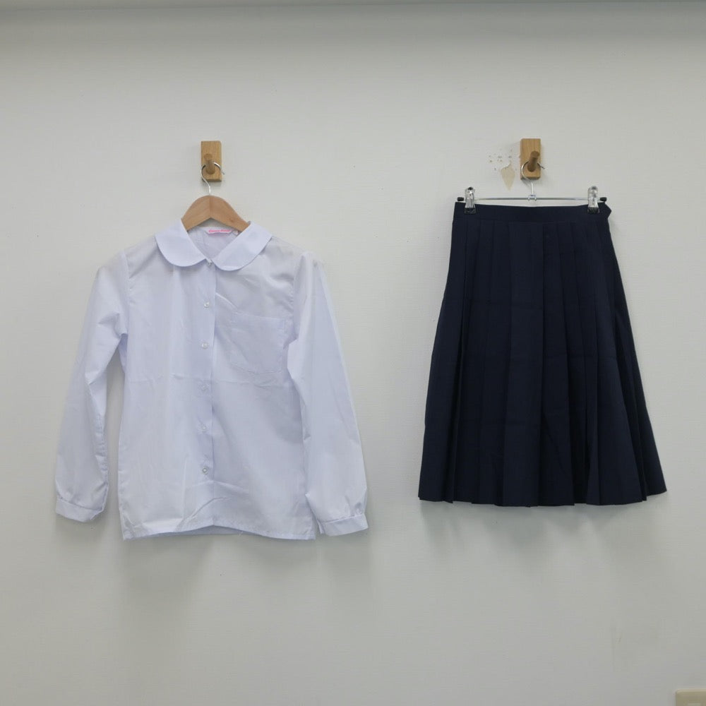 【中古】東京都 松江第二中学校 女子制服 4点（セーラー服・シャツ・スカート）sf018341