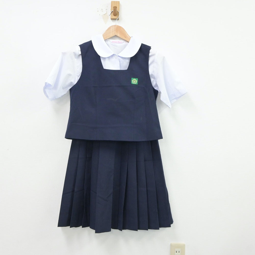 【中古】東京都 松江第二中学校 女子制服 3点（シャツ・ベスト・スカート）sf018342