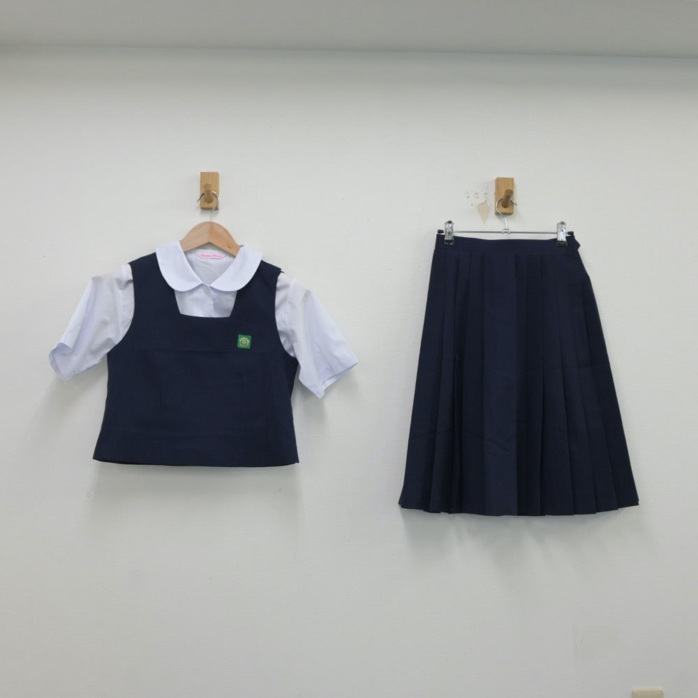 【中古】東京都 松江第二中学校 女子制服 3点（シャツ・ベスト・スカート）sf018342