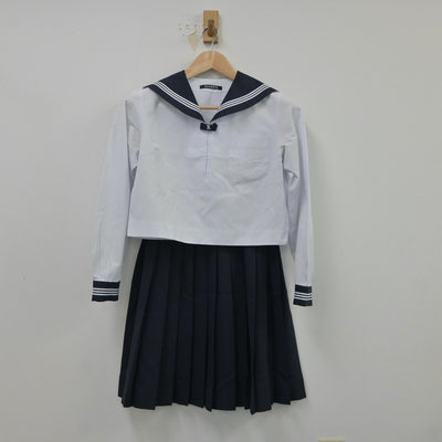 【中古】高知県 高知商業高等学校 女子制服 3点（セーラー服・スカート）sf018349