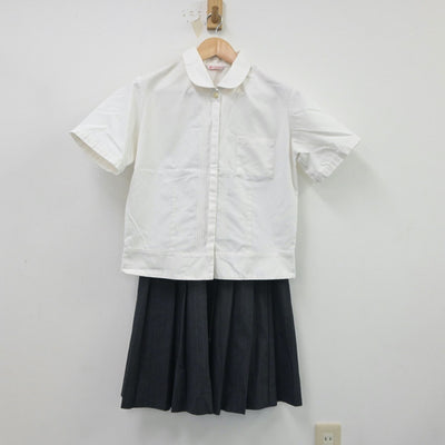 【中古】静岡県 藤枝順心高等学校 女子制服 3点（シャツ・スカート）sf018352