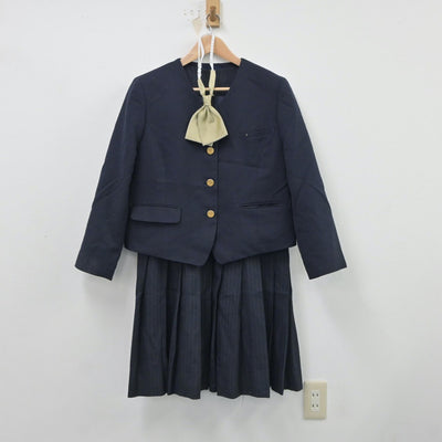 【中古】静岡県 藤枝順心高等学校 女子制服 3点（ブレザー・ジャンパースカート）sf018353