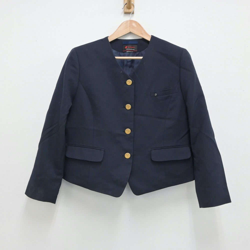 【中古】静岡県 藤枝順心高等学校 女子制服 3点（ブレザー・ジャンパースカート）sf018353